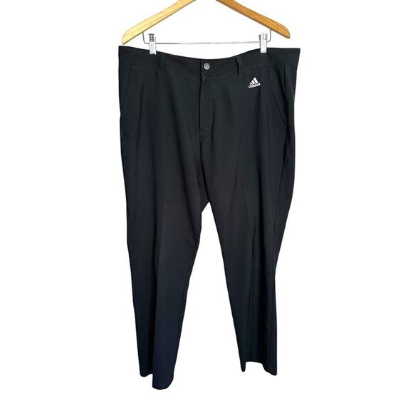 Adidas 3-Stripe Men's Golf Pants Size 38x32 Black Lightweight Pockets Cotton - Picture 1 of 8